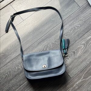 Stylish Navy Leather Crossbody Bag